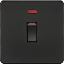Interruttore 45A 1G dp con neon - nero opaco - SF81MNMBB - Knightsbridge