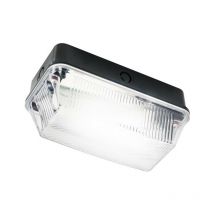 Paratia con diffusore prismatico trasparente e base in plastica nera, 230V IP65 60W B22 - Knightsbridge
