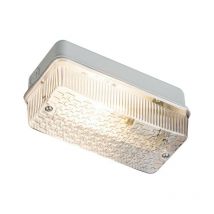 Knightsbridge - Schott mit klarem prismatischem Diffusor und Aluminiumbasis, 230 v IP65 100 w (bc) B22