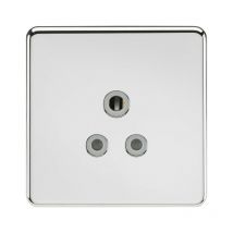 Knightsbridge - Screwless 5A Unswitched Socket - Polished Chrome with Grey Insert