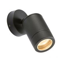 Knightsbridge - verstellbare pulverbeschichtete schwarze Aluminium-Wandleuchte, 230 v IP65 GU10 35 w.