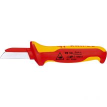 Knipex - 98 54 Coltello per elettricisti impugnatura isolante, in materiale bicomponente, collaudato vde 190 mm
