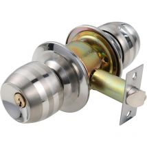 Knob Lock with Round Lever Handle Bedroom Access Stainless Steel Mortise Lock
