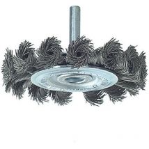 Lessmann - Lessmann Knotted Wheel Brush with Shank 75 x 12mm, 0.50 Steel Wire Carded LES417