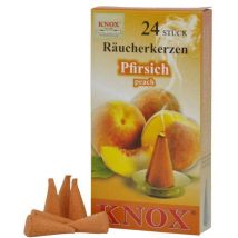 Räucherkerzen Pfirsichduft – 24 Stück – KNOX – Glimmdauer 8-12 Minuten – Größe M – Orange