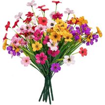 Künstliche Blumen Für Den Außenbereich, 6 Packungen, Kein Verblassen, Kunstblumen, Plastikpflanzen Für Garten, Veranda, Fensterdekoration (gemischte 