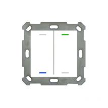 Mdt Technologies - knx button light 55, double, rgbw, avec capteur de température, blanc pur brillant, mdt BE-TAL55T2.01