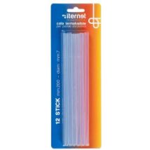 Iternet Colla A Caldo 7mm X 20cm 12 Stick Trasparenti Per Pistola Termocollante