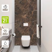Kobertin-compact - Panneau Habillage wc suspendu , L120l1200.4 cm, effet marbre marron, Emperador by sanizéo
