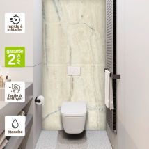 Kobertin-compact - Panneau Habillage wc suspendu , L120l1200.4 cm, effet marbre beige, Sabana by sanizéo