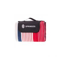 Coperta da picnic 200 x 200 cm rossa a strisce, Coperta da esterno Coperta per auto Asciugamano da spiaggia Tappetino per sedersi. - Springos