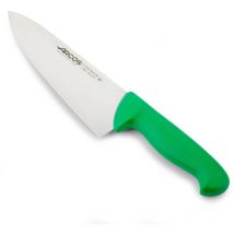 Kochmesser Arcos Farbe - Prof 290721 aus Nitrum-Edelstahl und mango ergonomisches grünes Polypropylen und 20 cm Klinge, Vitrine
