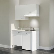 Cuisibane - Kochnischen K01L - 120 cm - weiß - Snova - Spüle links + Haushaltsgeräte weiß