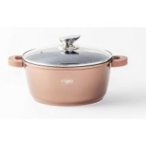 Kochtopf Aluguss Glasdeckel Ø20cm Induktion Marmorbeschichtung Suppentopf Pfanne Copper