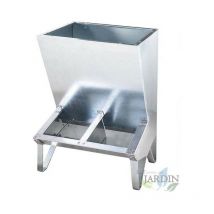 SUINGA – 2-Loch-Futterspender für Schweine – Kapazität 50 kg – verzinktes Blech – Hergestellt in Deutschland – 48 x 40 x 85 cm