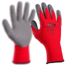 Kixx Handschuhe Für Die Gartenarbeit - Rot/grau - Größe 10