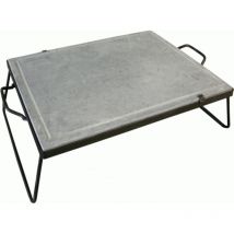 Koem - bistecchiera con telaio 25x40 cm in pietra naturale ollare con manici e piedi di sostegno spessore 2 cm lavica barbecue griglia Naturale 25x40
