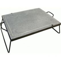 Koem - bistecchiera con telaio 30x40 cm in pietra naturale ollare con manici e piedi di sostegno spessore 2 cm lavica barbecue griglia Naturale 30x40