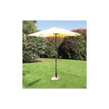 I Giardini Del Re - Koem parasol rond avec structure en bois et plateau en polyester beige 250 cm pour jardin exte'rieur