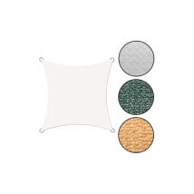 Toile voile d'ombrage carre' 5x5m en hdpe couleur blanche avec anneaux d'ancrage et corde pour jardin et exte'rieur Bianco 5x5 m - Koem