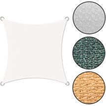 Koem vela telo ombreggiante quadrato 5x5m in HDPE colore beige con anelli di ancoraggio e corda da giardino esterno Beige 5x5 m