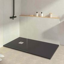 Koes - Kunstharz-duschwanne Modell Indo – 70x110 – Schwarz Ral 9005