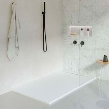 Koes - Kunstharz-duschwanne Modell Liena – 80x130 – Weiß Ral 9003