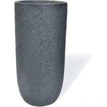 Blumenkübel Pflanzkübel aus Fiberglas Pflanzübertopf ø44xH79 cm Anthrazit Rund Übertopf - Köhko