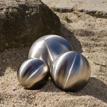 Dekokugel 3er Dekokugel aus gebürstet-matten Edelstahl 9901M-28-38-48 - Köhko