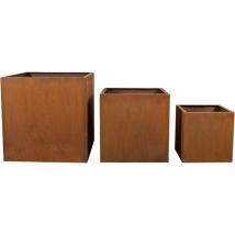 Köhko - Designer-Blumenkübel aus Cortenstahl vivo 55 x 55 x 43 cm Pflanztopf in Edelrost-Optik in Quaderform