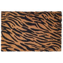 Kokosmatte Mit Zebramuster In Elfenbein Und Schwarz, 40 X 60 Cm - Btb