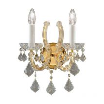 Maria louise - Applique classica a candela in cristallo oro lucido, 2x E14 - Kolarz