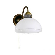 Nonna - Lampada da parete in vetro stile cottage in ottone antico opaco, 1x attacco E27 - Kolarz