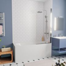 Kolo By Geberit - 160x70 cm Ensemble baignoire Opal Plus universelle + Pare baignoire pivotant chrome + pieds (XWP1260000-SETP1)