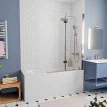 170x70 cm Ensemble baignoire Opal Plus universelle +Pare baignoire pliable, 2 volets chrome + pieds (XWP1270000-SETP2) - Kolo By Geberit