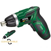 Atornillador a bateria reversible 3,6v litio 1300mah con 53 accesorios 17,5x14,8cm koma tools