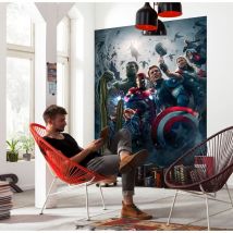 Komar - Marvel - Carta da parati fotografica Avengers Age of Ultron Movie, dimensioni 184 x 254 cm, 4 pezzi, colorato, carta da parati, cameretta dei