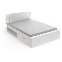 Calicosy - Bett in 140x190/200 cm mit 2 Schubladen und 2 Nischen - L144,7 cm