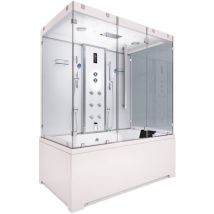 Acquavapore - Kombination Badewanne Dusche K80-ws-eh-b-ec-sc-ea Duschtempel 180x100 Cm Schlauchreinigung + Scheibenversiegelung