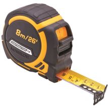 Komelon Contractors Tape Measure 8m 26ft Metric Imperial with Belt Clip