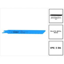 Pallets Lames de scie sabre 200mm 8-12tpi - 5 pièces. HSS-Bi-Metall Vario ( 501.396 ) - Komet