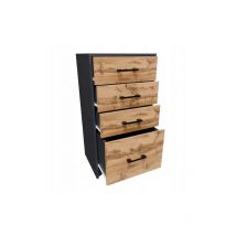 Kommode, Schrank, 45 cm, 4S, grafit-wotan, 4 Schubladen, Regal, Säule, anthrazit ROB