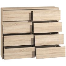 Kommode 8 Schubladen Sonoma 140 Cm Sideboard Bella