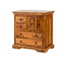 Massivmoebel24 - Kommode Akazie 87x50x87 honig lackiert oxford 0446