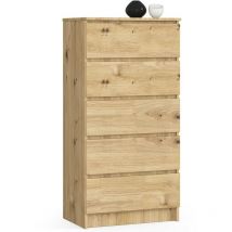Kommode Akord K60 Eiche Artisan 60 cm 5 Schubladen B60 x H121 x T40 cm