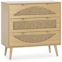 Kommode Luna 3 Schubladen, eichefarben