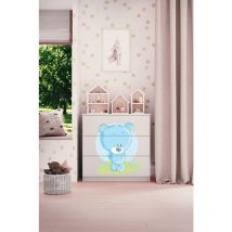 Les Tendances - Kommode mit 3 Schubladen Kocot Kids Babydream Bär blau - Weiß