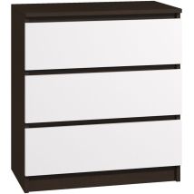 Pressiode - Kommode Mit 3 Schubladen Sideboard Wenge Weiss Anrichte Holz 70 Cm