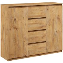 Roe Furniture - Kommode 4 Schubladen, 2 Schränke, 120cm, Artistan Sideboard Bella