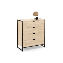 Kommode mit 4 Schubladen DETROIT 80 cm Industriedesign